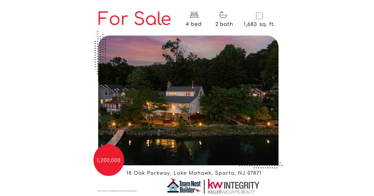 18 Oak Parkway, Sparta, NJ 07871 Lakefront Home On Lake Mohawk For Sale