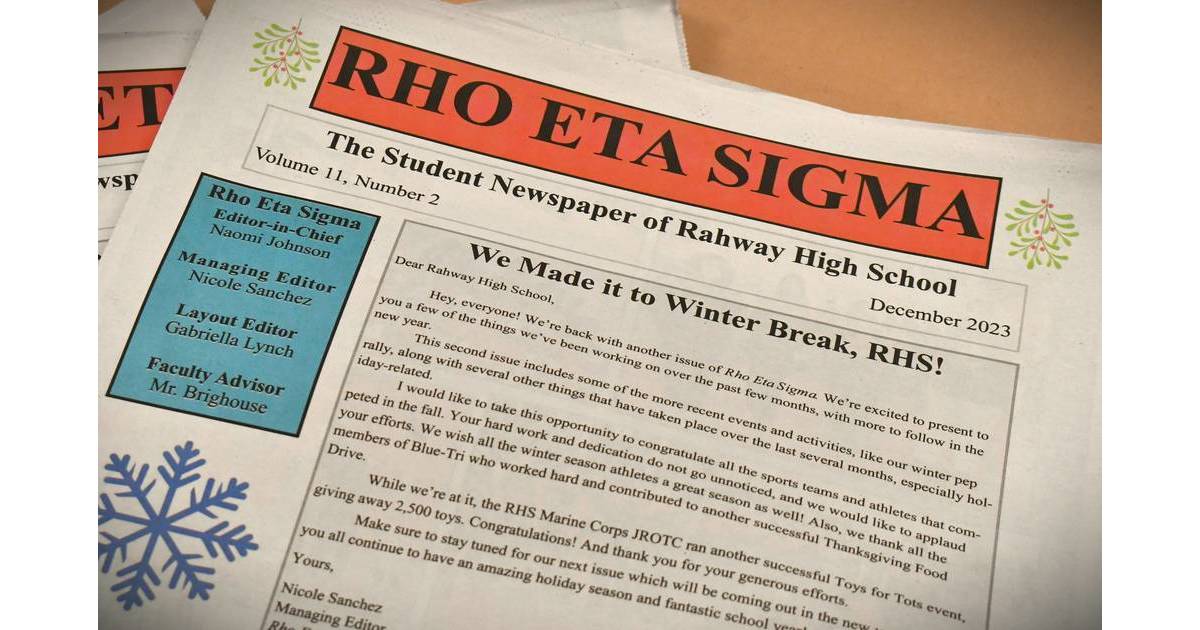 Rahway High School Publishes StudentRun Newspaper for December