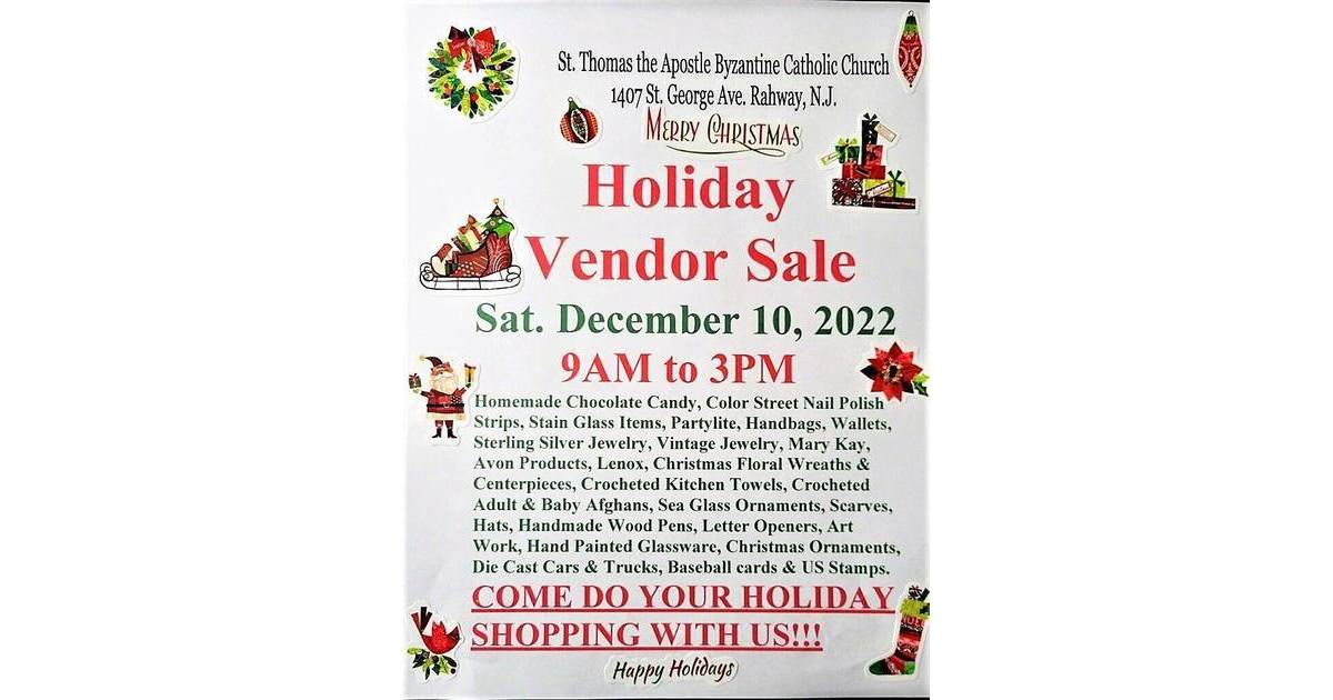 Holiday Flea Market at Rahway's St. Thomas, Dec. 10 Rahway, NJ News