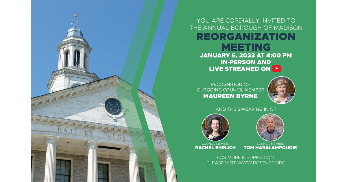Borough of Madison to Hold Meeting on Jan 6. Madison