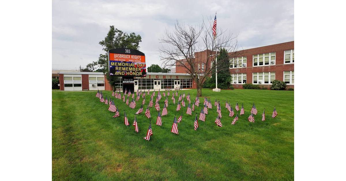 Hasbrouck Heights HS Student Council Honors Veterans With Flag and Star Display Hasbrouck