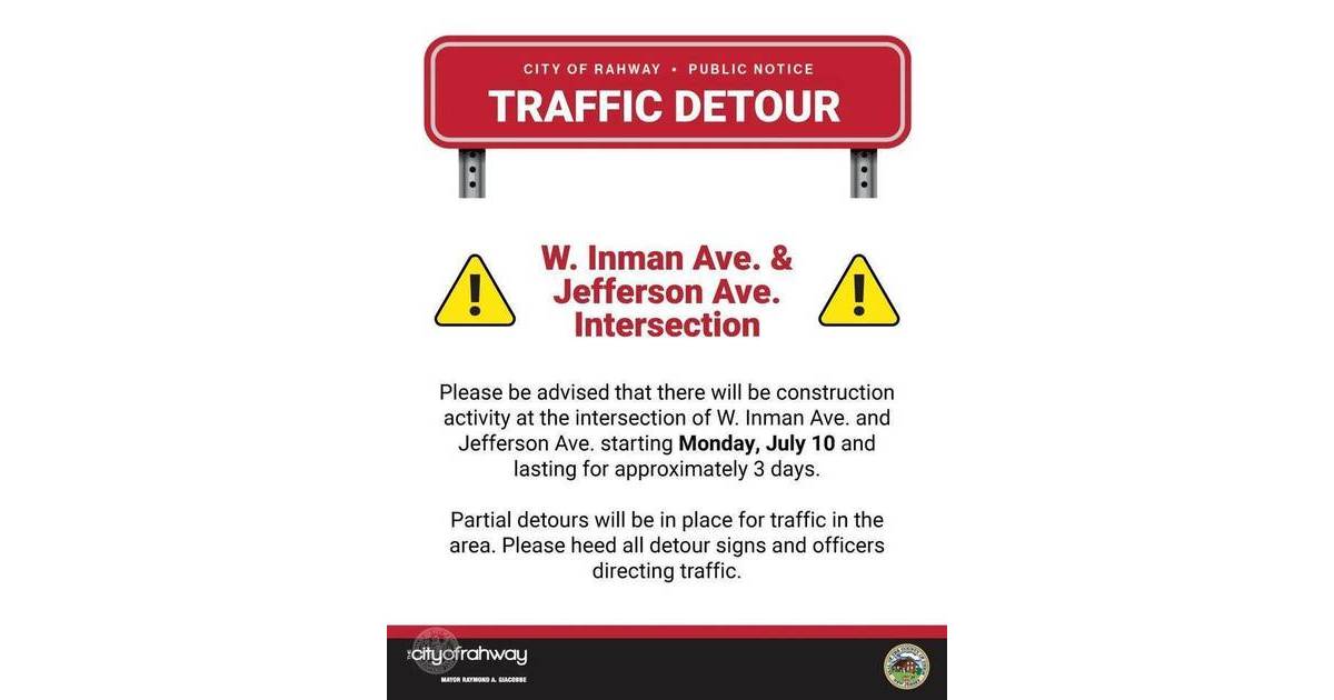 City and Rahway PD Alert Residents and Travelers to