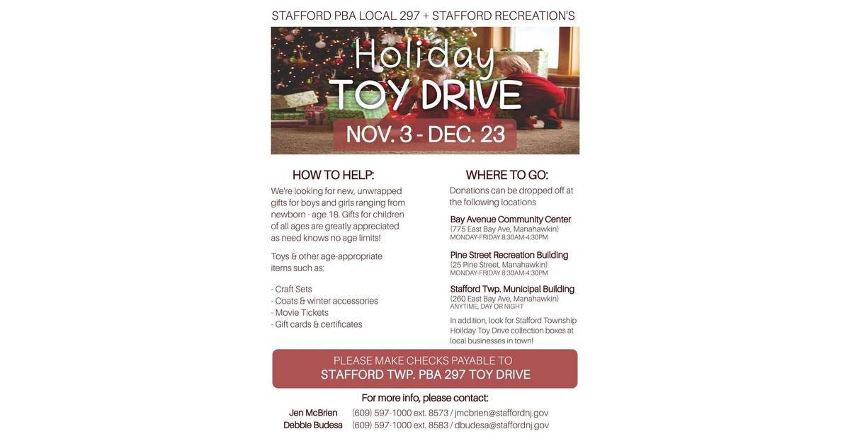 Stafford Township PBA and Stafford Recreation's Annual Christmas Toy