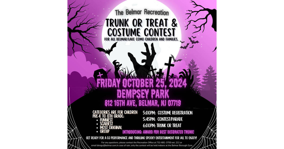 Belmar Recreation to Host Spooktacular Trunk or Treat and Costume ...