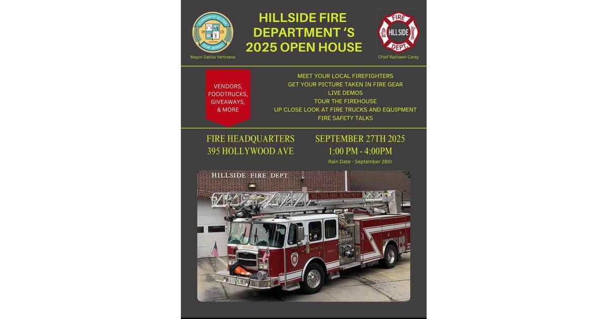 Hillside Fire Department Announces 2025 Open House Hillside, NJ News