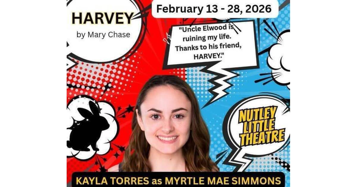 Kayla Torres as Myrtle Mae Simmons in Nutley Little Theatre production of HARVEY