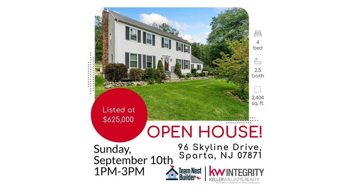 For Sale! Spacious & Updated Colonial Home for Sale in Sparta, NJ