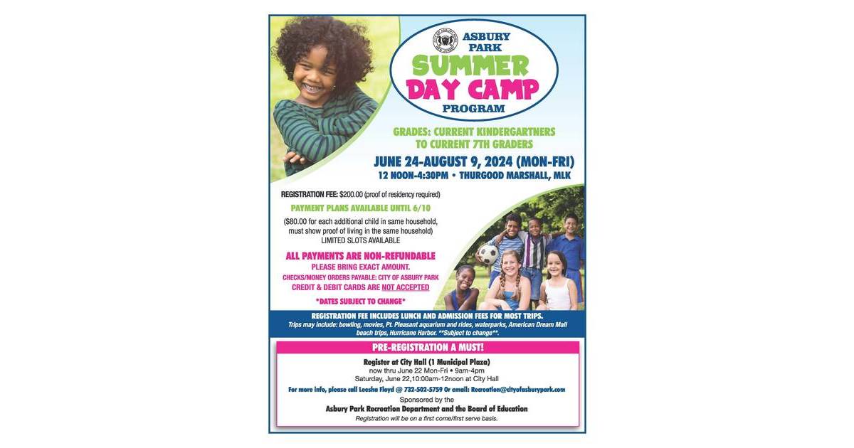Asbury Park Announces Summer Day Camp Program for 2024 Registration