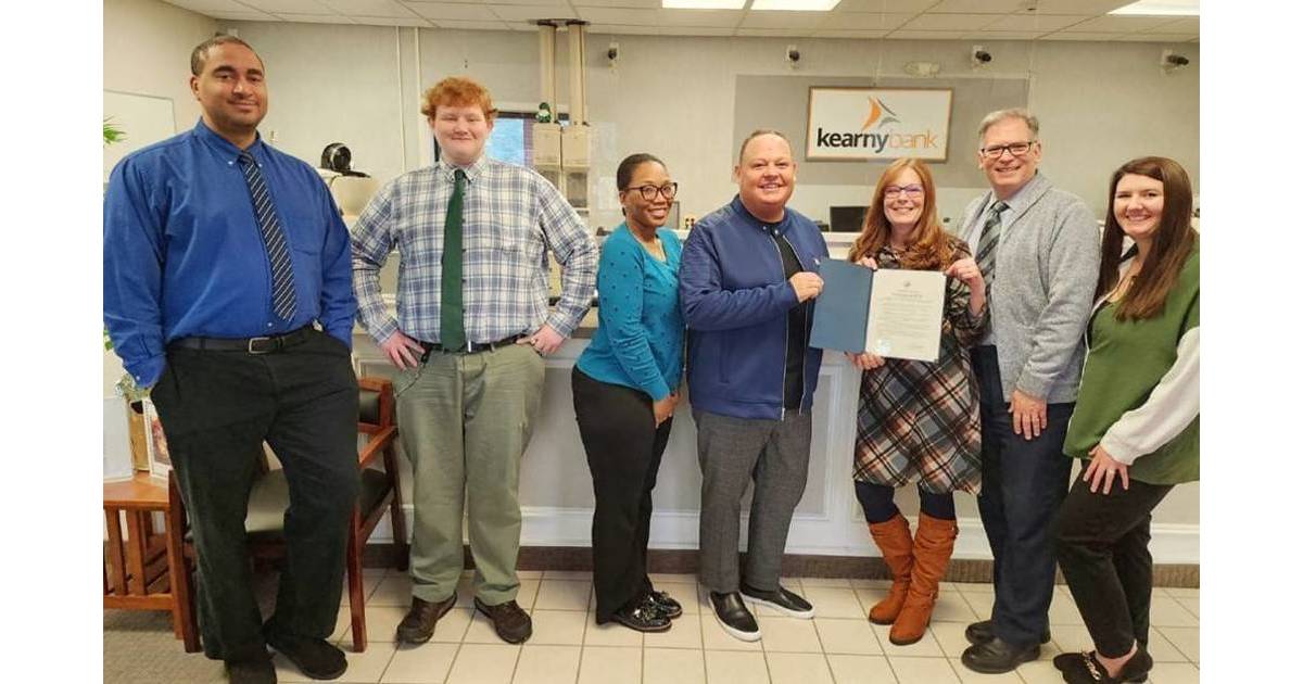 Helmetta Mayor Chris Slavicek Presents Spotswood's Kearny Bank with Special Proclamation