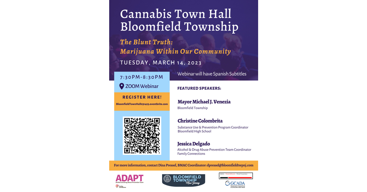 Bloomfield to Host Virtual Cannibis Town Hall Bloomfield, NJ News TAPinto