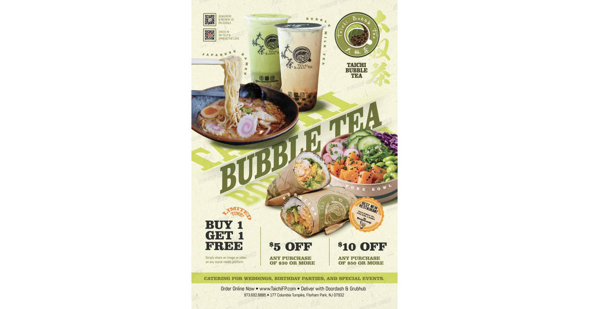 Holiday Guide Special Offer from Taichi Bubble Tea | Hanover Township