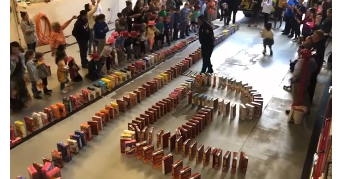 Cranford "Cereal Killers" Help Knock Down Hunger Firefighters Set a