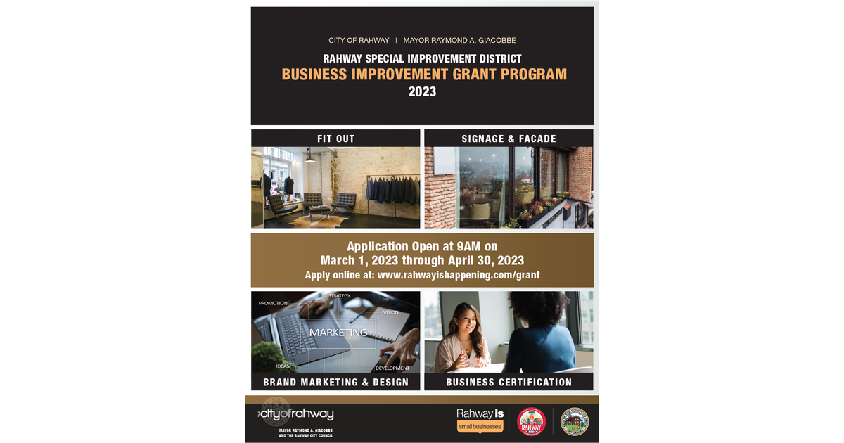 Rahway Special Improvement District's Business Improvement Grant