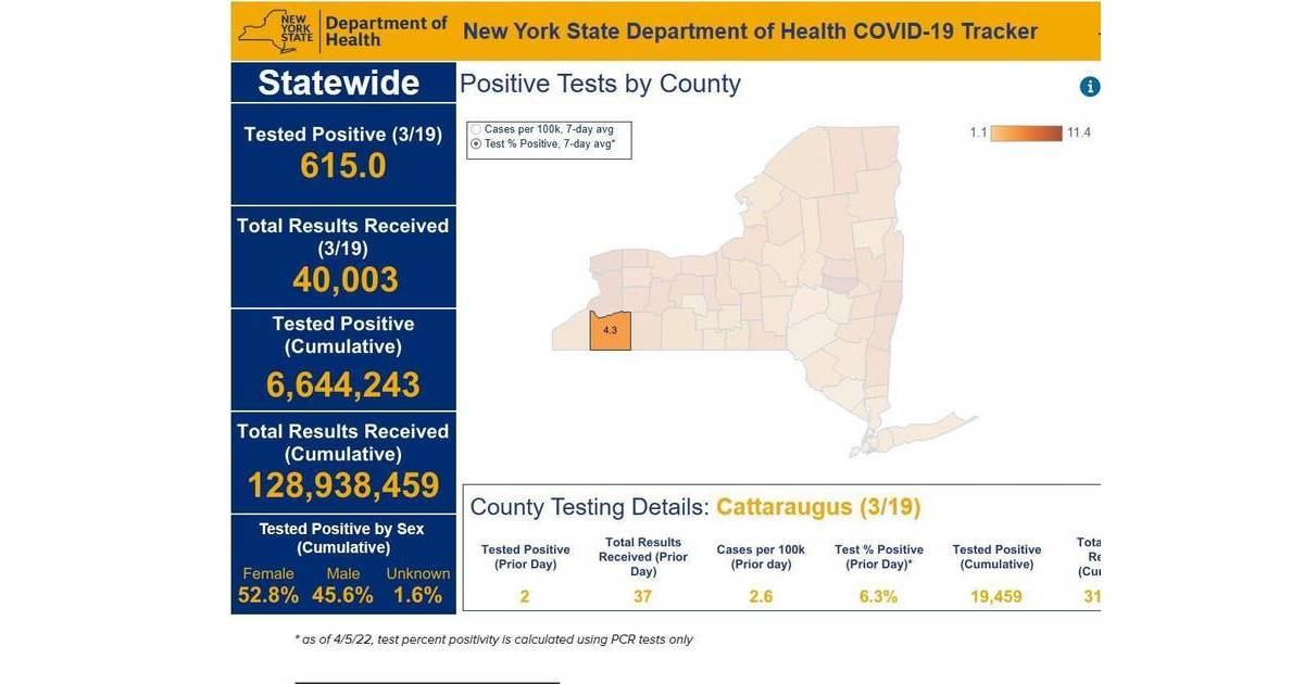 2 Cattaraugus County Residents Test Positive for COVID March 19