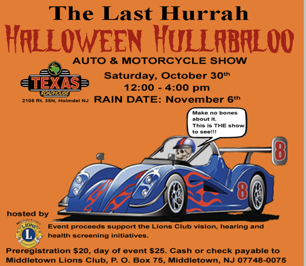 MIDDLETOWN LIONS CLUB HOSTING HALLOWEEN HULLABALOO AUTO & MOTORCYCLE