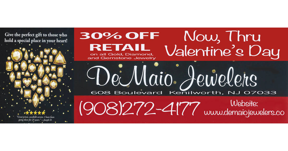 Kenilworth's DeMaio Jewelers Valentine's Day Sale Kenilworth, NJ News