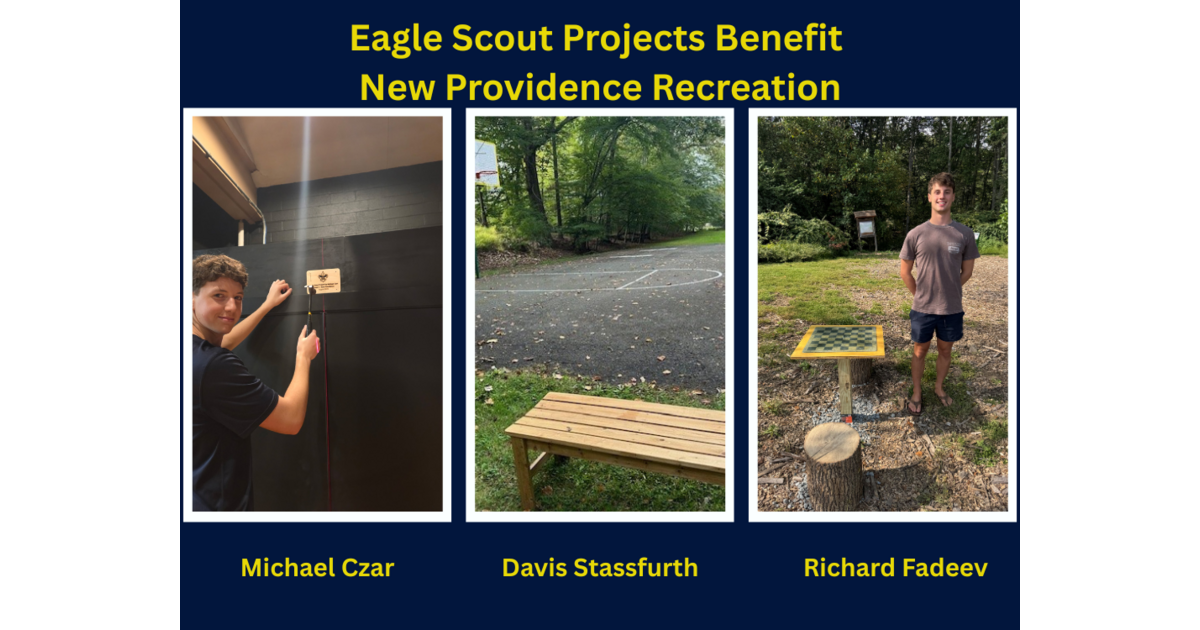 New Providence Recreation Benefits from Three Eagle Scout Projects