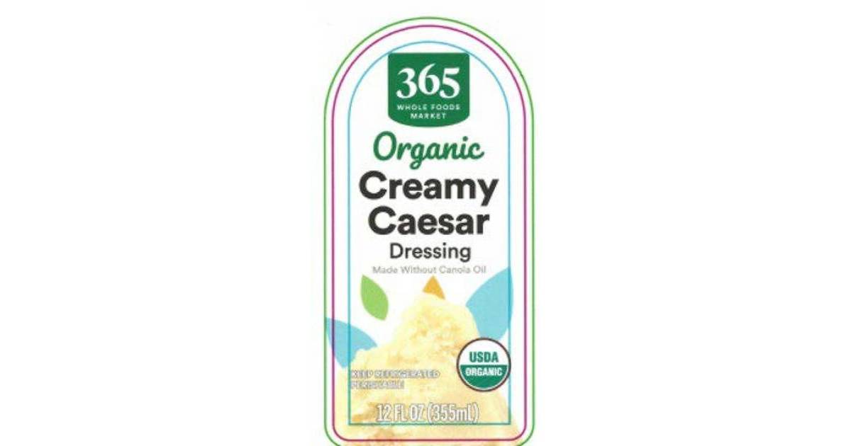 Allergy Alert Whole Foods Market 365 Organic Creamy Caesar Dressing