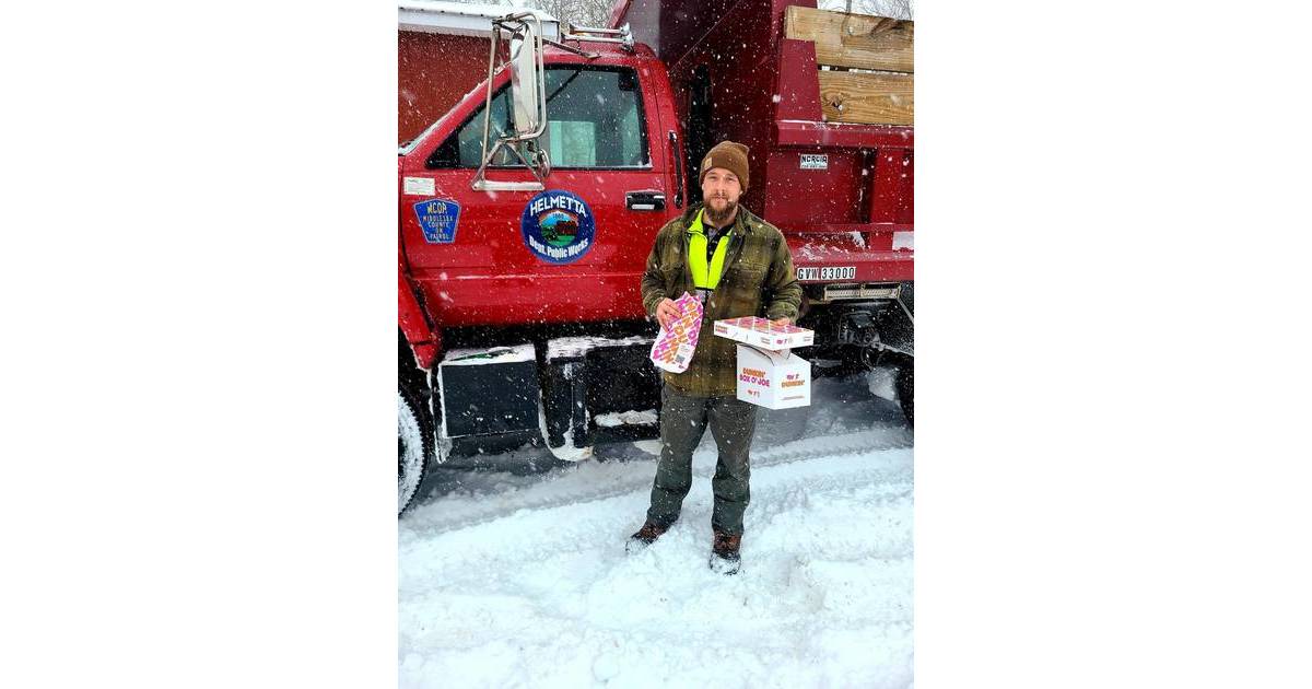 Helmetta Mayor Chris Slavicek Warms Up Department Of Public Works Crew On Snowy Morning
