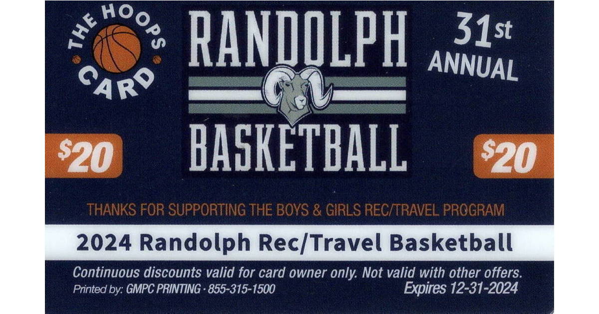 Randolph Basketball 2024 Discount Hoops Cards Available In Time for the