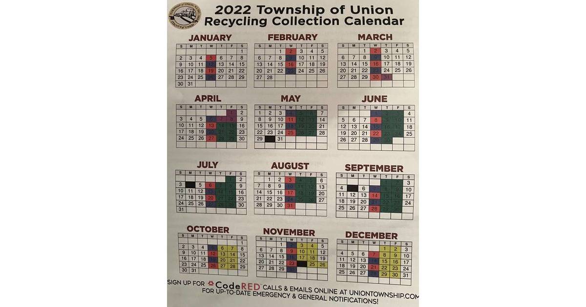 Union's 2022 Recycling Schedule | Union, NJ News TAPinto