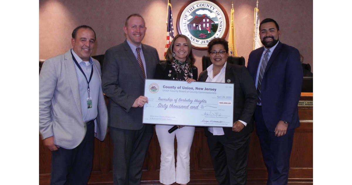 Berkeley Heights Receives 60,000 Union County Infrastructure Grant for