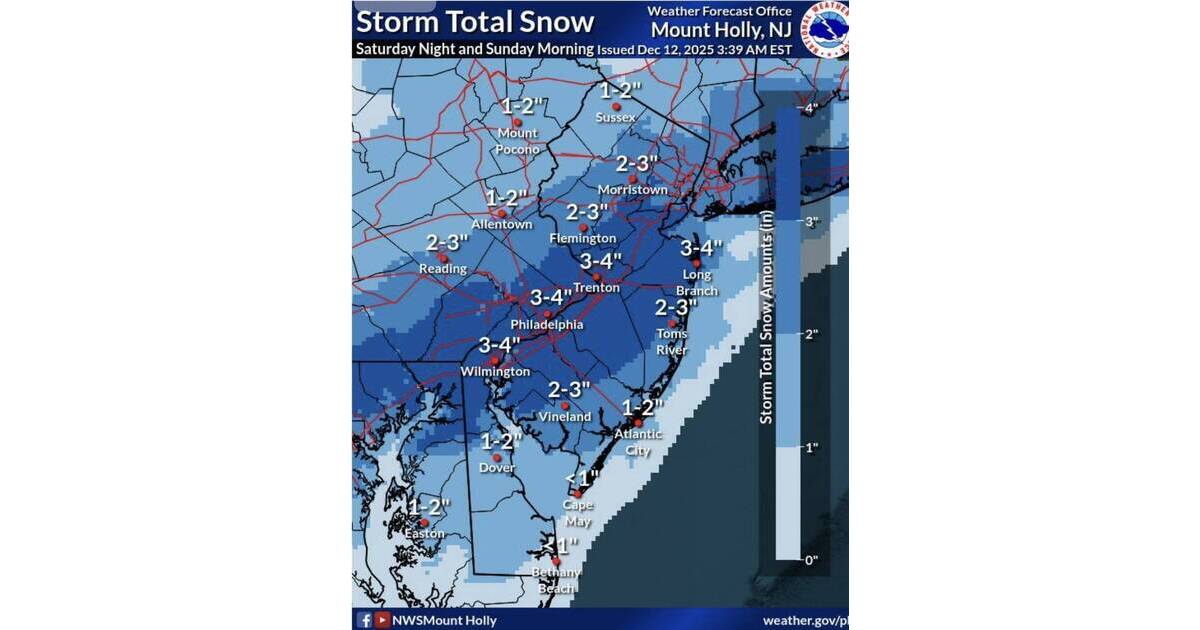 Light Snowfall Expected in Morris County Saturday Night into Sunday ...