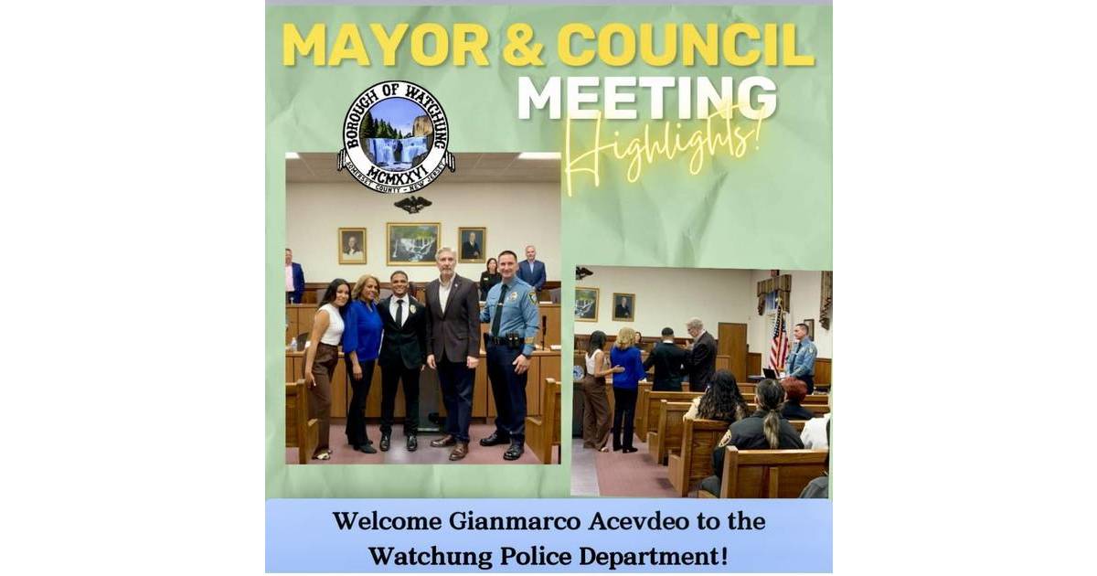 Watchung Swears in North Plainfield’s Gianmarco Acevedo as New Police