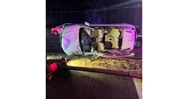 Union Firefighters Remove Roof of Overturned Car to Rescue Driver in Rt ...