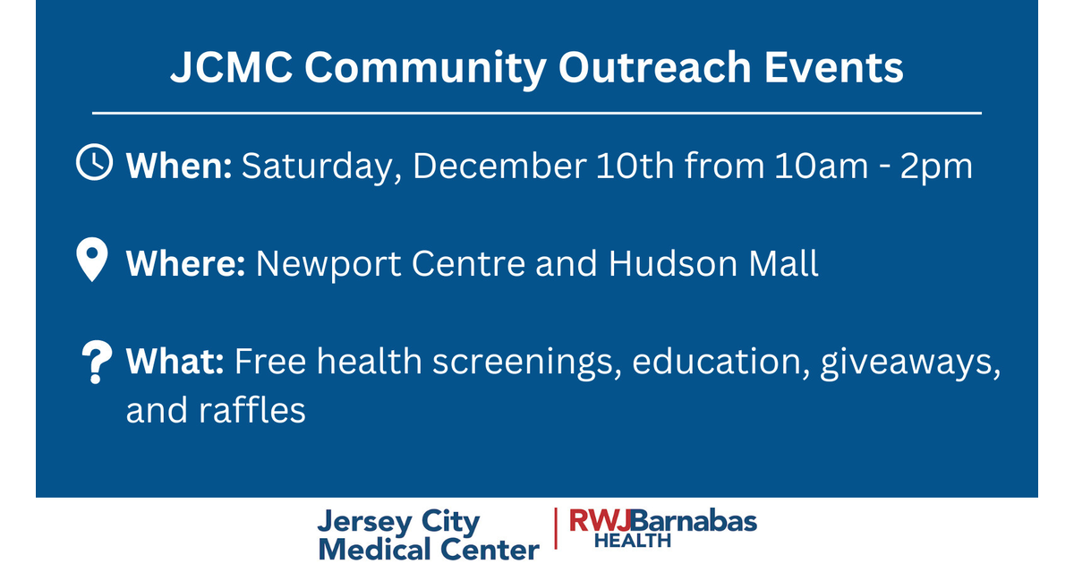 Jersey City Medical Center to Host Community Outreach Events at Two