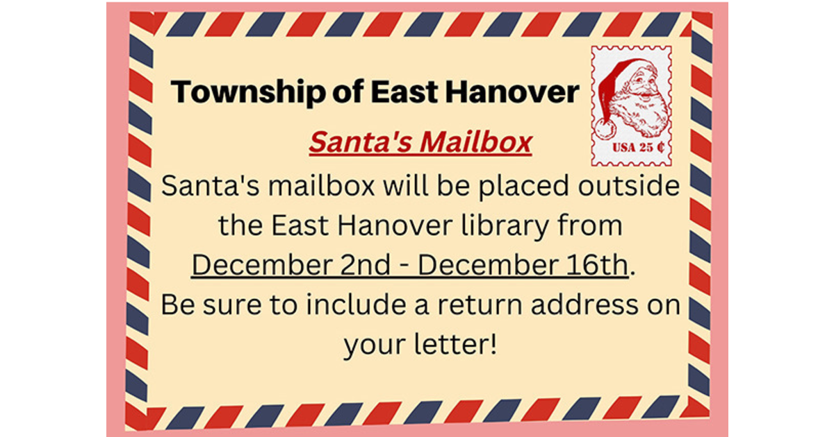 An Easy Way for East Hanover Kids to Get Their Letters the North Pole East Hanover/Florham