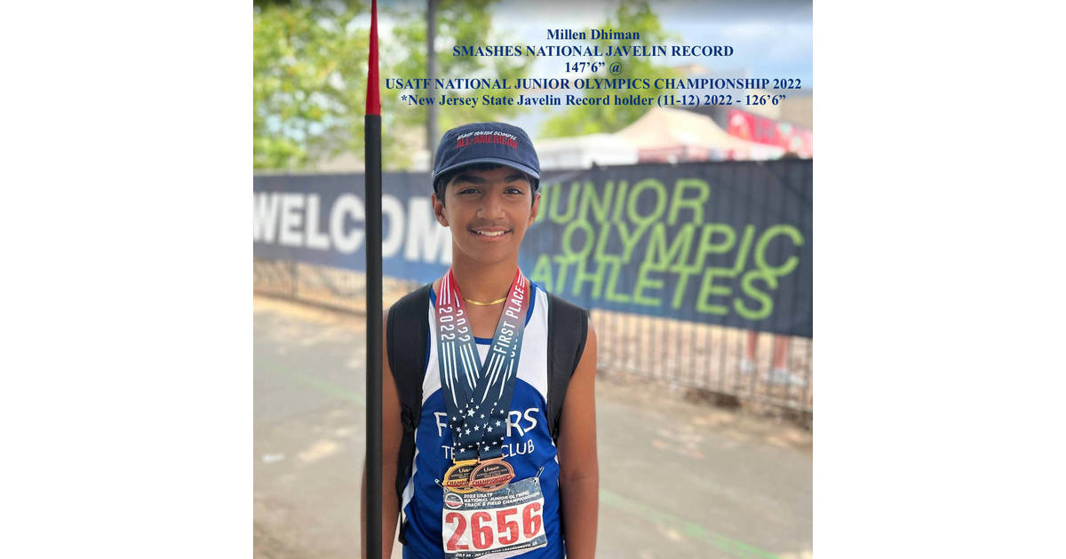 Edison Athlete Smashes Javelin National Record at Junior Olympics 2022