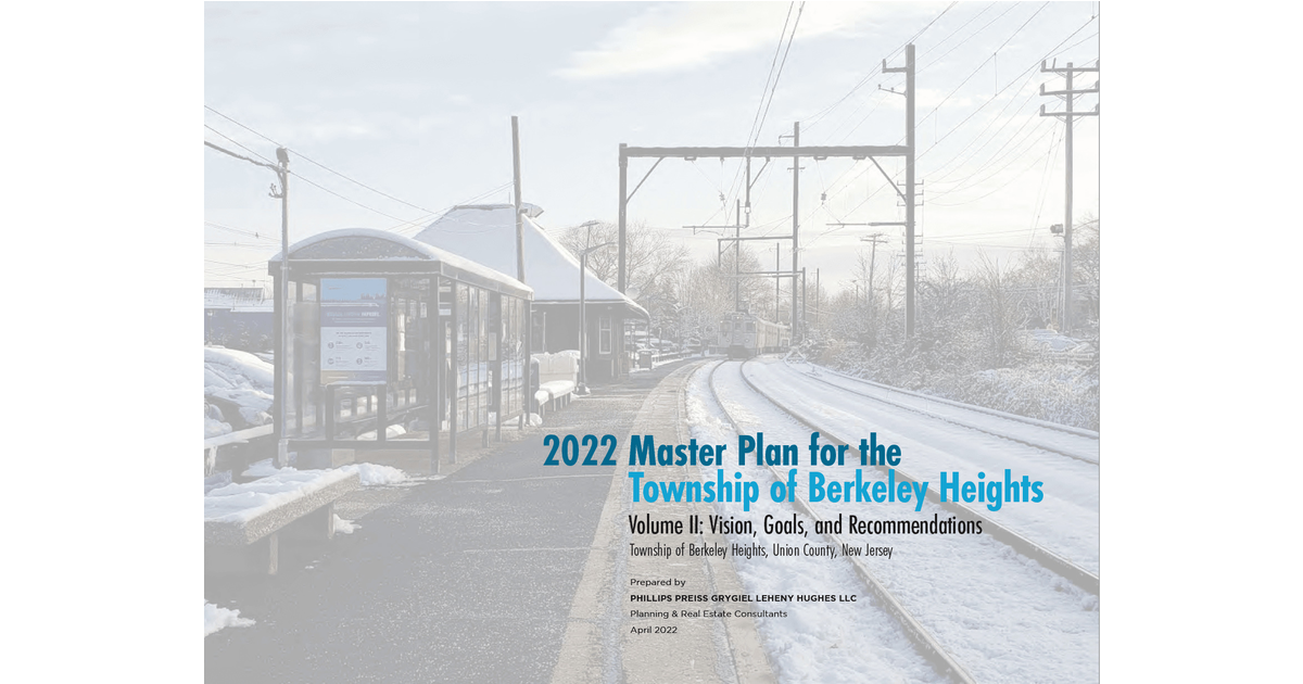 Berkeley Heights 2022 Master Plan Wins Planning Award Berkeley