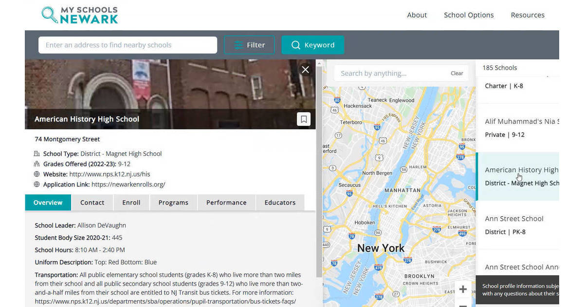 Newark Residents Can Access Information on City Schools Through This