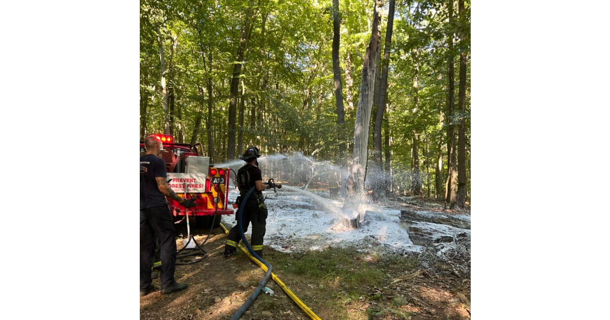 Mt. Tabor Fire Department Puts Out Fire Behind 9/11 Memorial
