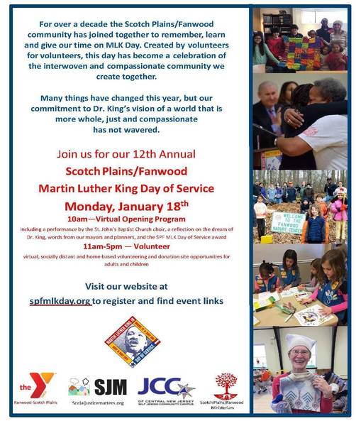 Scotch PlainsFanwood's Martin Luther King Day of Service Will Be