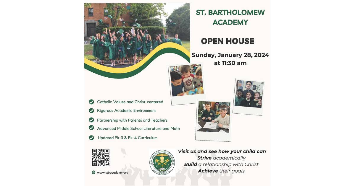 St. Bartholomew Academy Announces Open House Scotch Plains/Fanwood