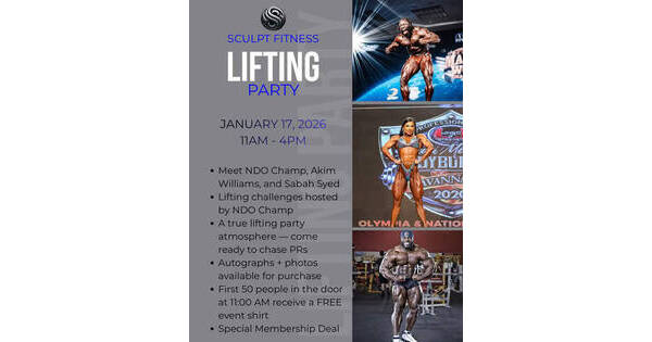 Kenilworth's Sculpt Fitness to Host Huge Lifting Party&nbsp;