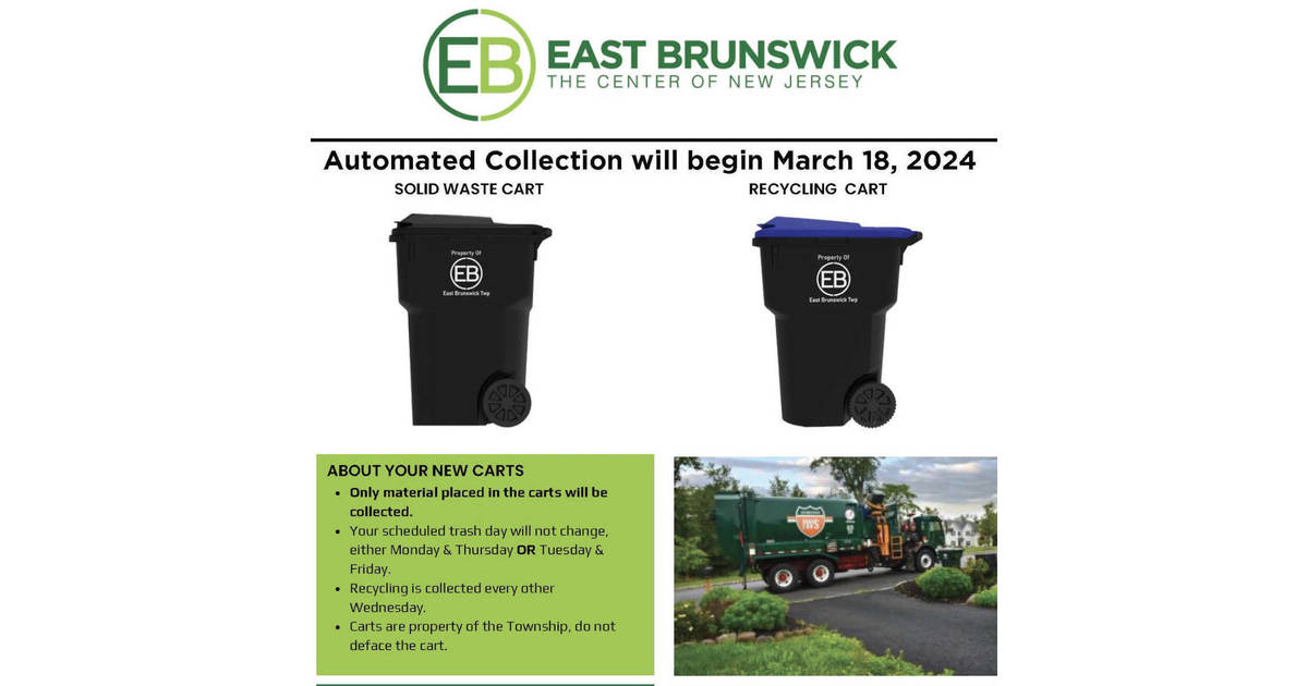 East Brunswick More Specifics on New Waste and Recycling Carts East