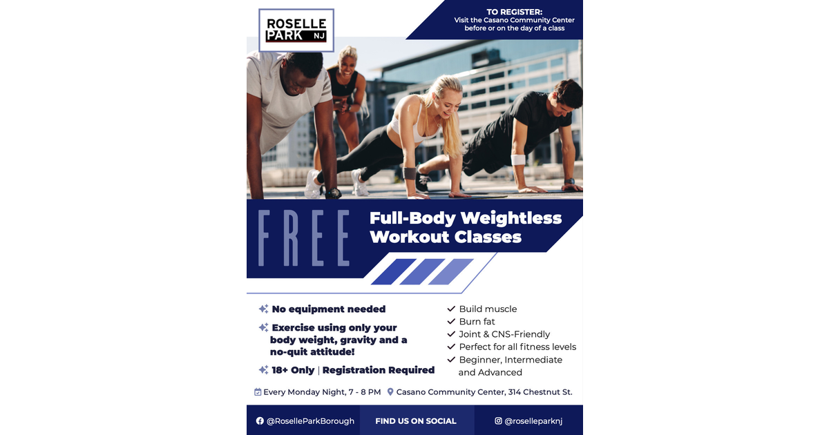 Roselle Park Introduces New Exercise Program Roselle Park, NJ News