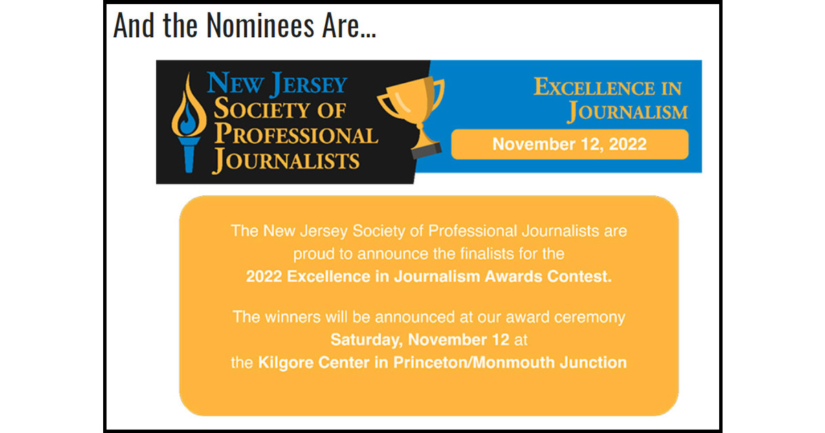 TAPinto Journalists Named Finalists for NJ Society of Professional