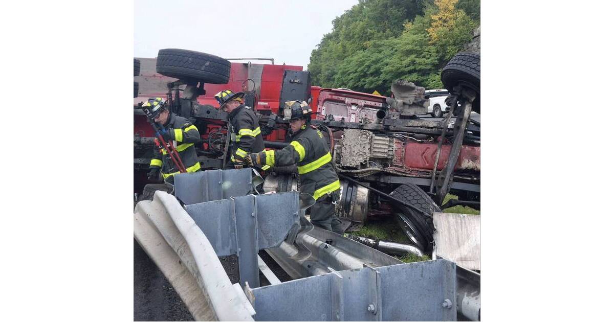 Sparta Township Fire Department Responds to Overturned Dump Truck ...