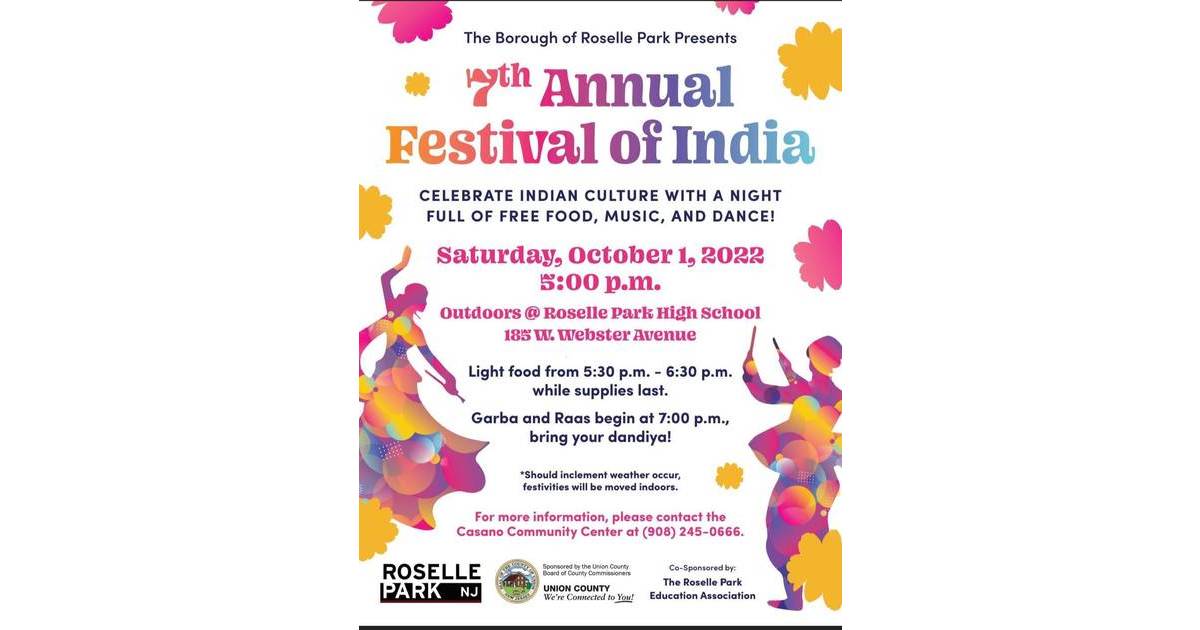 Roselle Park's 7th Annual Festival of India Planned for October 1