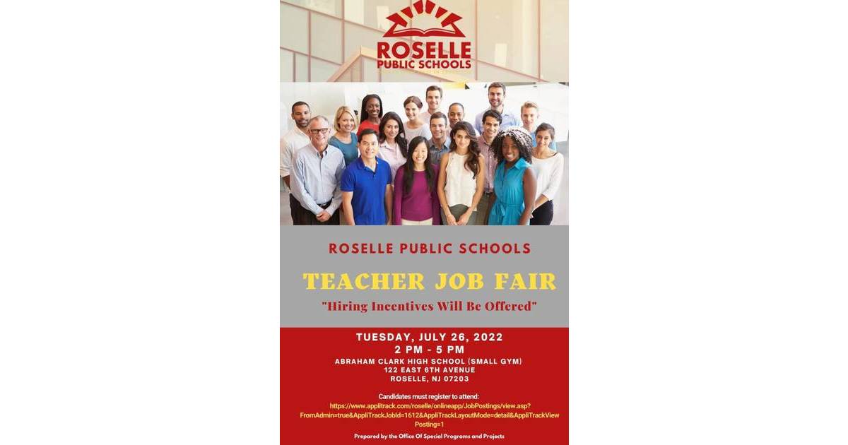 Roselle Public Schools is Hiring; Teacher Job Fair Set for July 26