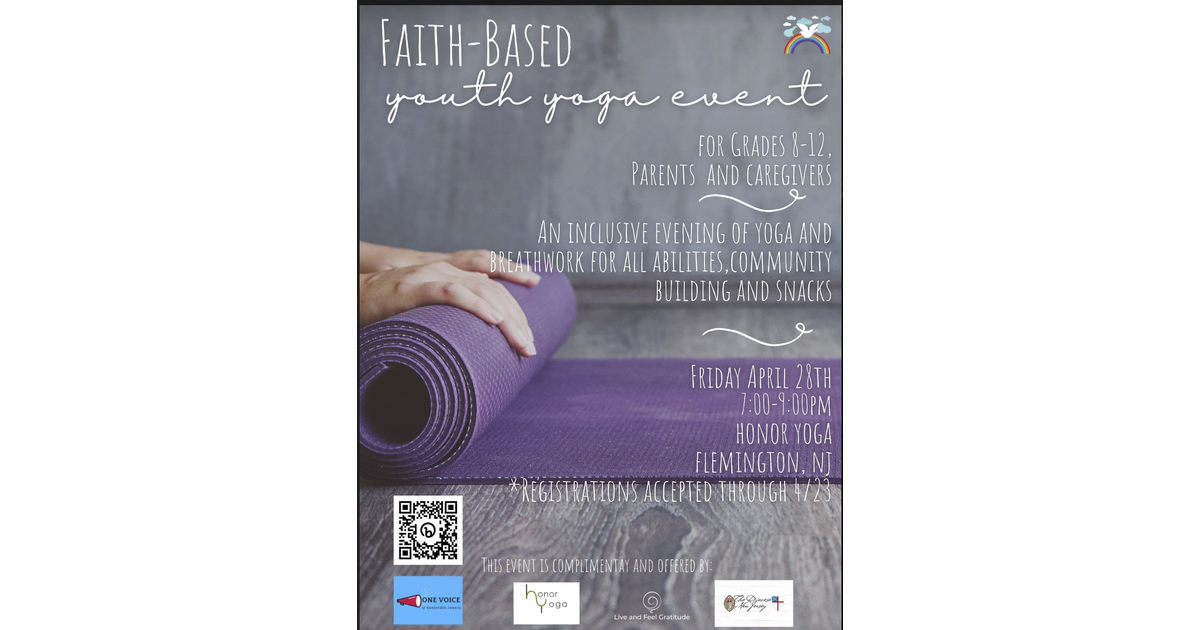 Honor Yoga Flemington to offer Faithbased Youth Event April 28