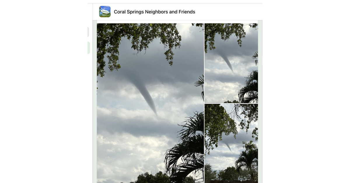Funnel Cloud Spotted in Coral Springs Area on Saturday Coral Springs