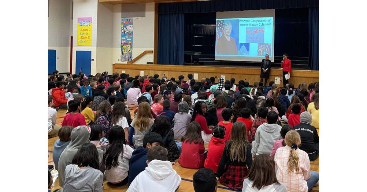 Rep. Watson Coleman visits Village Elementary School in Montgomery for
