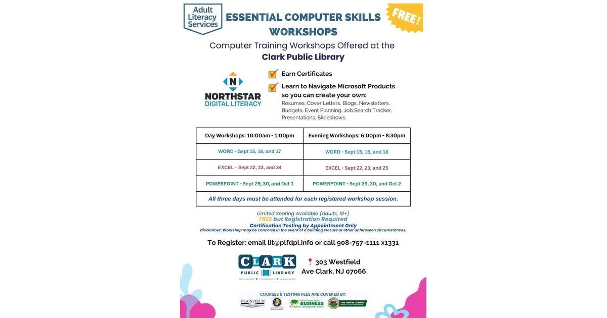 Essential Computer Skills Workshops Coming to Clark Public Library in ...