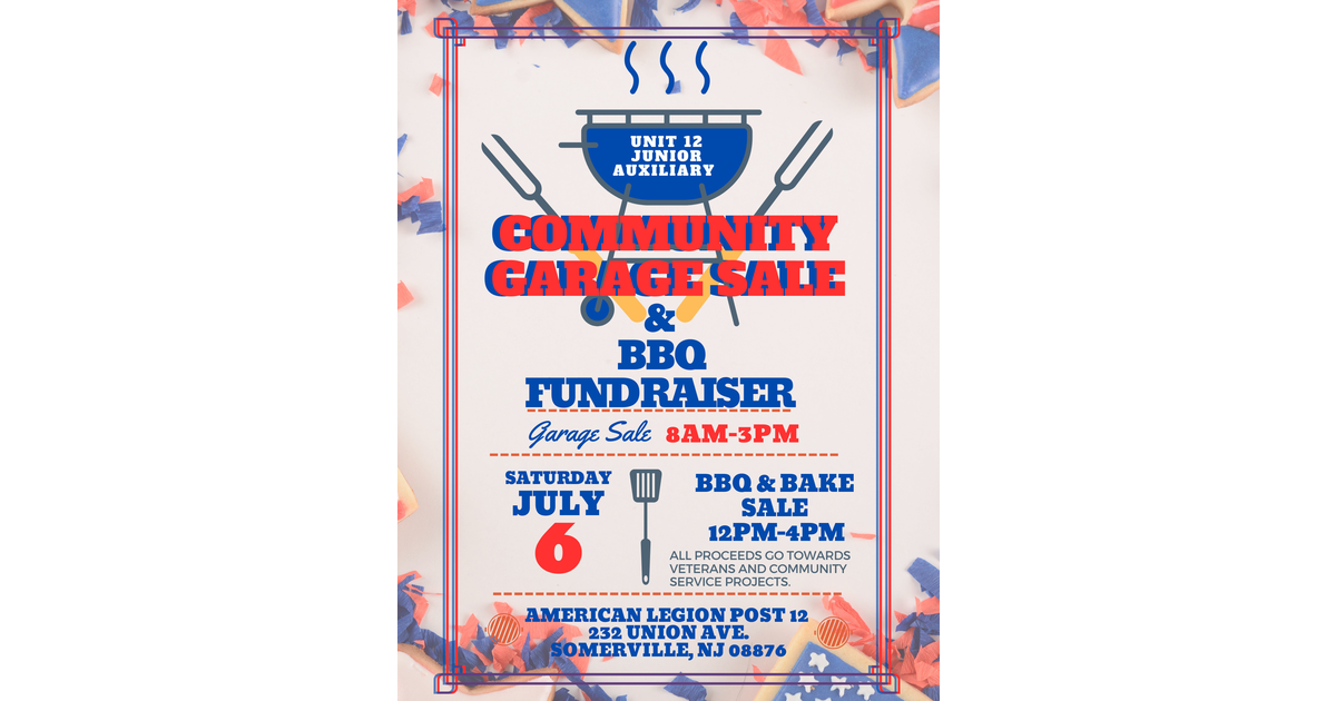 Garage Sale and Barbecue Fund Raiser Benefits Somerville American