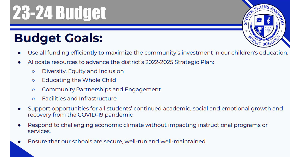 Scotch PlainsFanwood SPFK12 District Approves 113.6 Million Budget